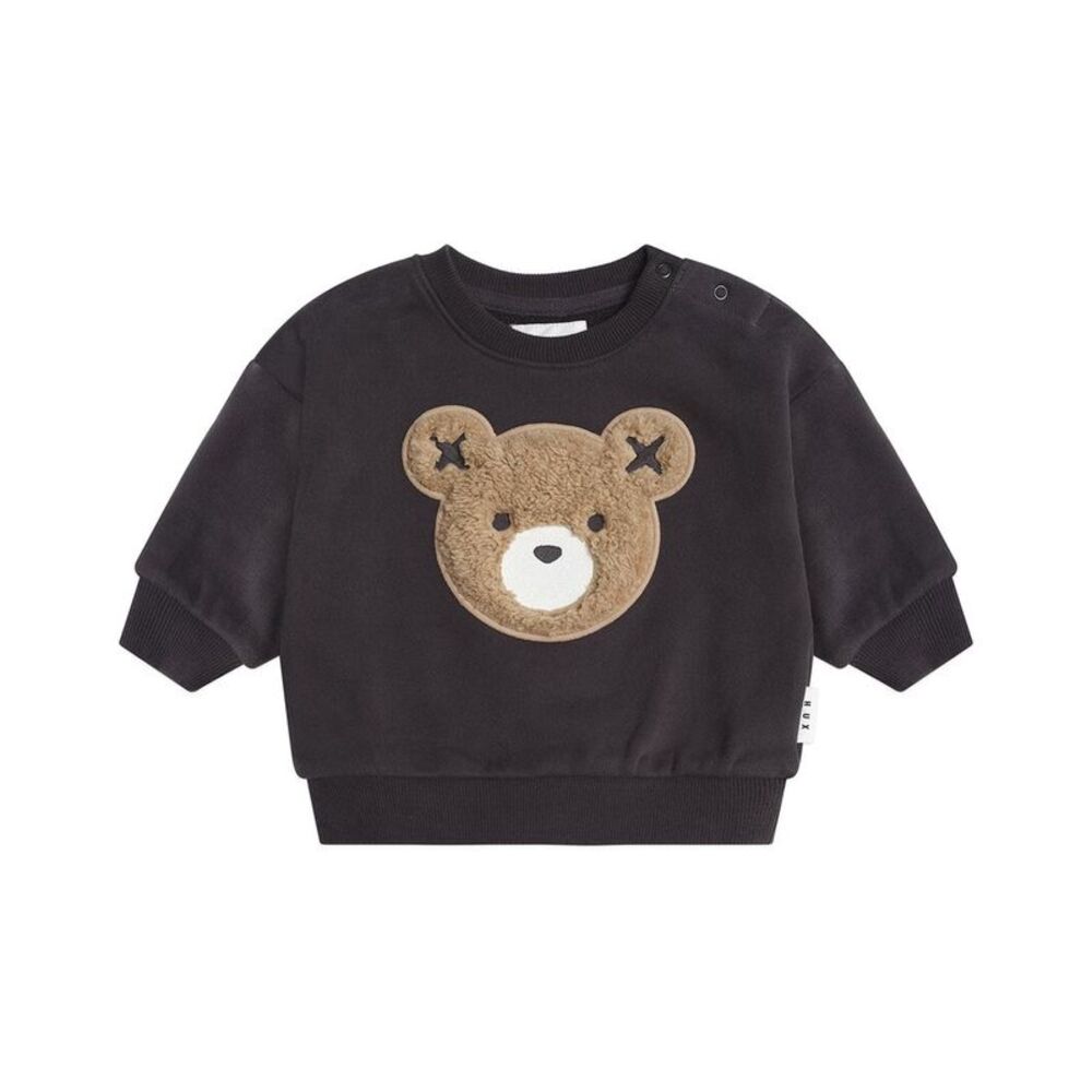 Huxbaby Boys  Furry Huxbear Sweatshirt, Black
